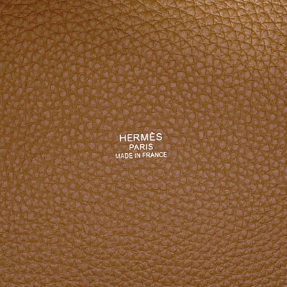 HERMES Pur Sangle Chai/Cacao Toile Military Taurillon Clemence Sangle Woolie Size MM