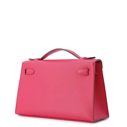 HERMES PochetteKelly Rose Xream Swift Leather
