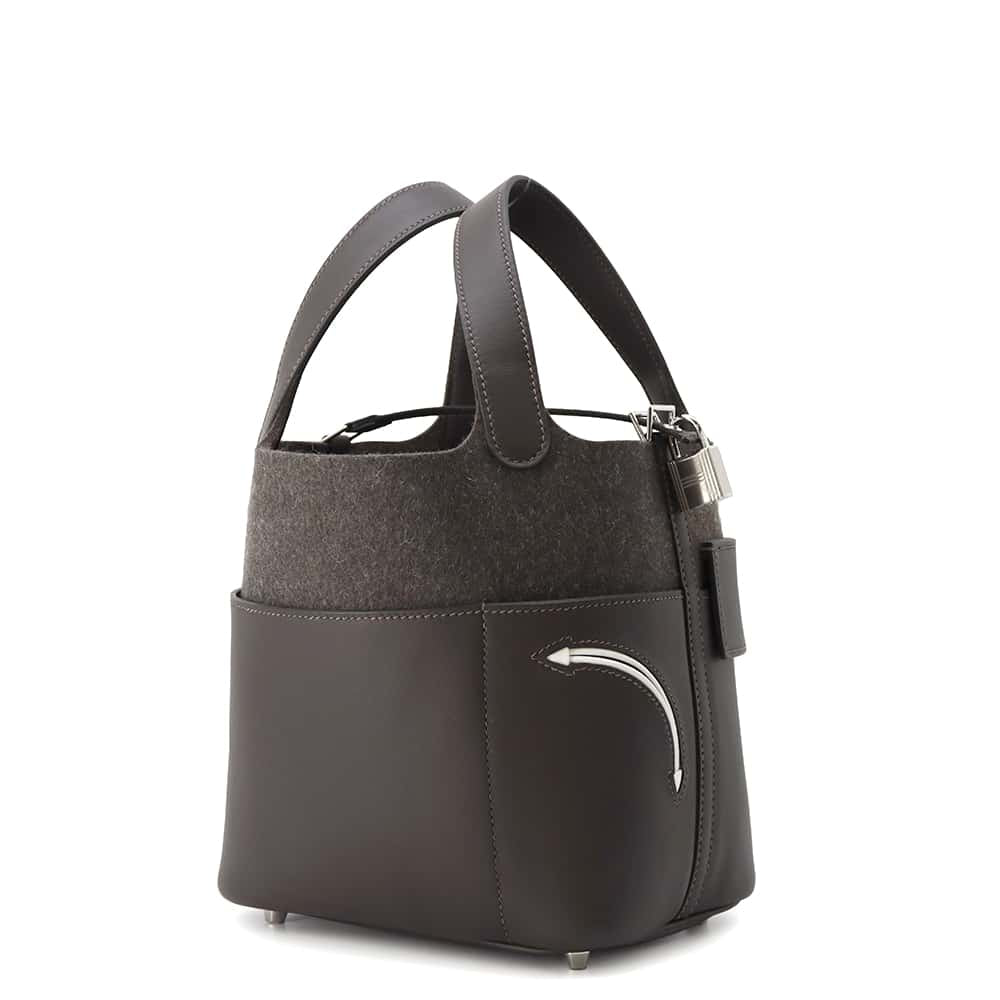 HERMES Picotin Lock Go Team Ebene Felt Swift Leather Size PM