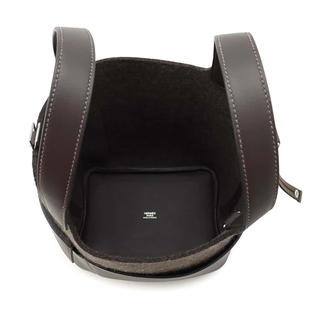 HERMES Picotin Lock Go Team Ebene Felt Swift Leather Size PM