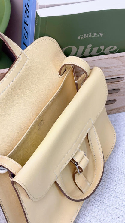 Hermes Jaune Poussin Mini Halzan PHW