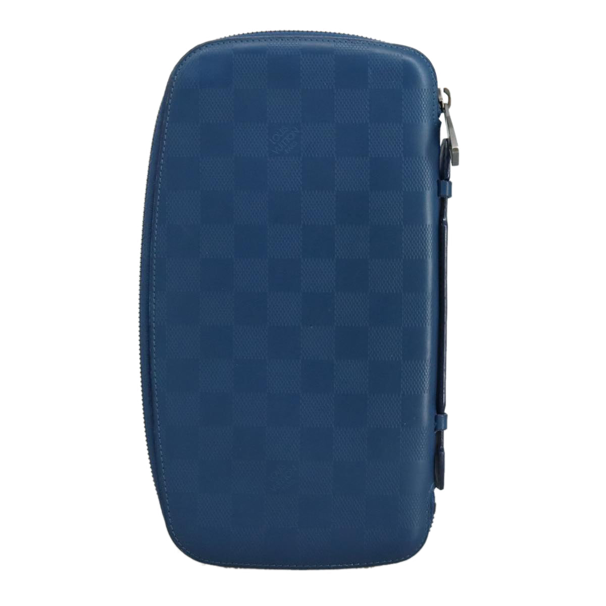 Louis Vuitton Atholl Blue Leather Clutch Bag