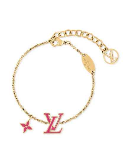 LV Iconic Enamel Bracelet Gold Fuchsia