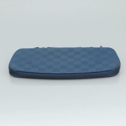 Louis Vuitton Atholl Blue Leather Clutch Bag