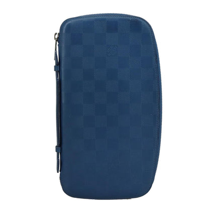 Louis Vuitton Atholl Blue Leather Clutch Bag