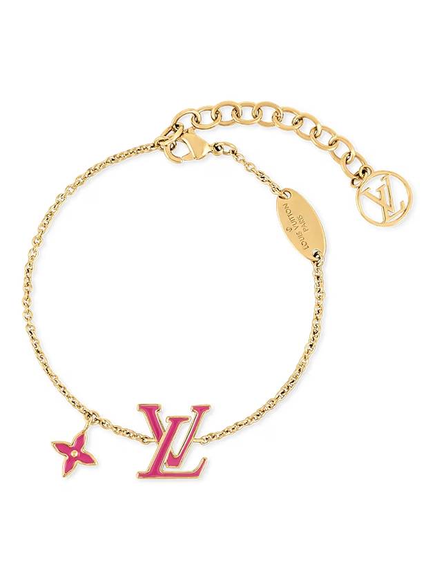 LV Iconic Enamel Bracelet Gold Fuchsia
