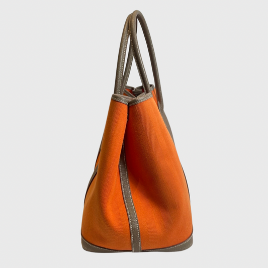 Hermes Garden Party 36 Canvas Orange PHW