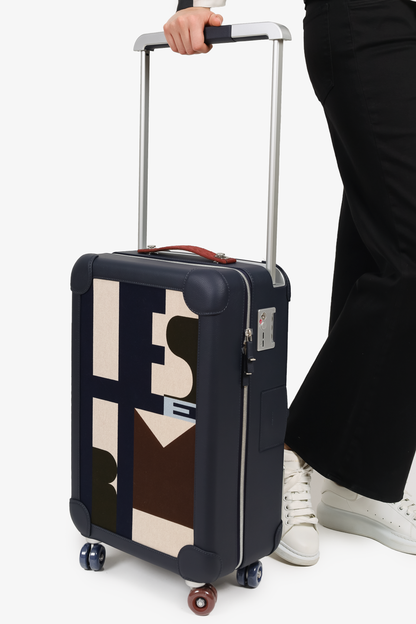 Hermes Indigo Taurillon Regate Leather and Canvas RMS Rolling Mobility Suitcase