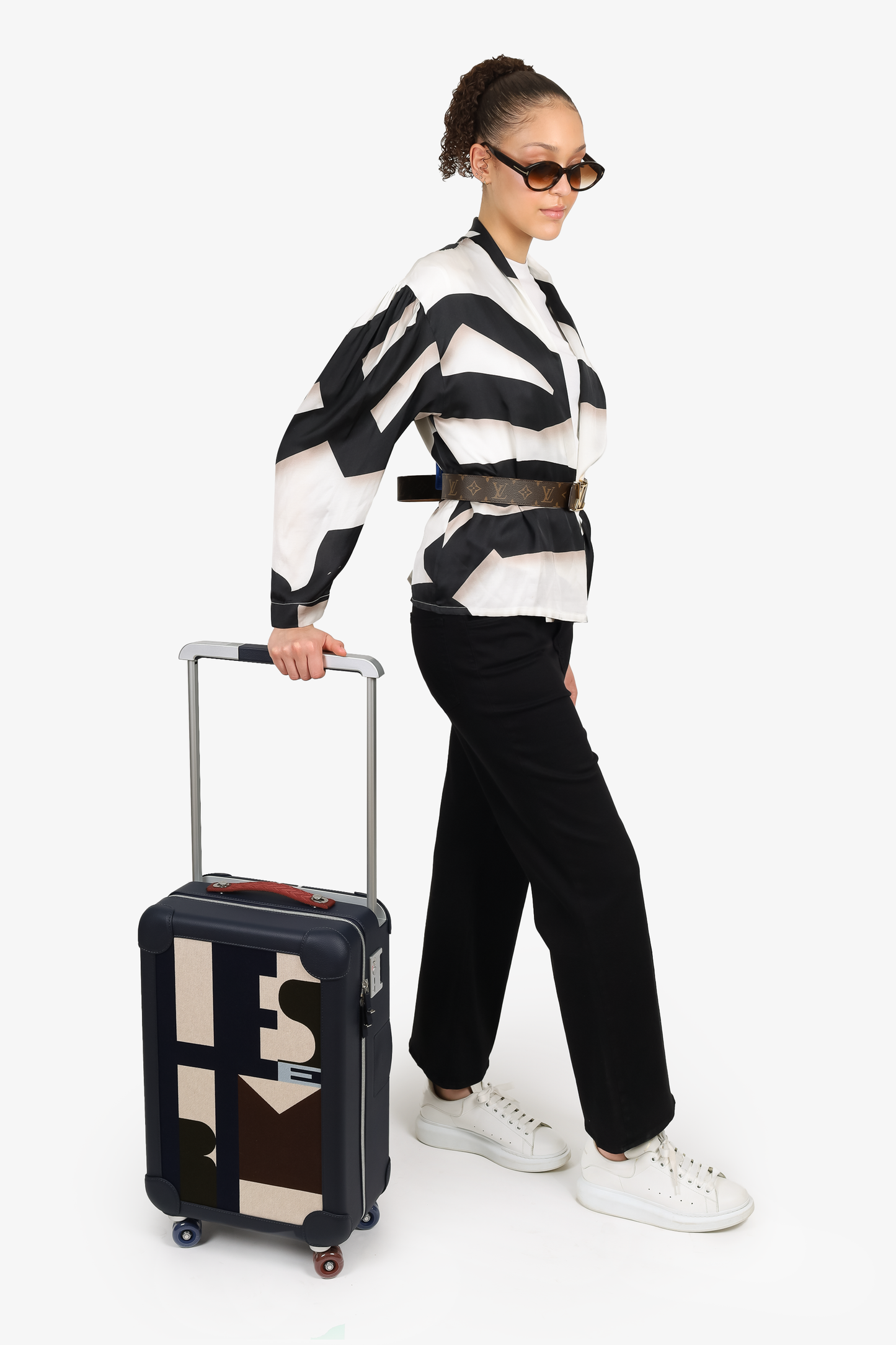 Hermes Indigo Taurillon Regate Leather and Canvas RMS Rolling Mobility Suitcase