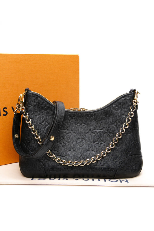LOUIS VUITTON Monogram Empreinte Leather Black Boulogne Crossbody Bag