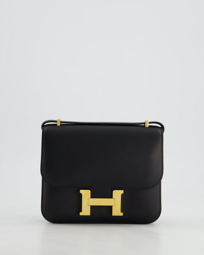 *FIRE PRICE* Hermès Constance Mini 18cm in Black Swift Leather with Gold Hardware