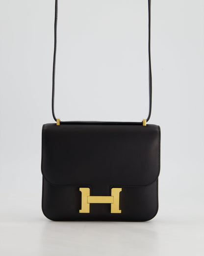 *FIRE PRICE* Hermès Constance Mini 18cm in Black Swift Leather with Gold Hardware