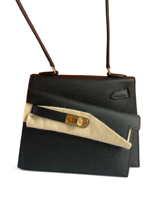 Hermes Kelly Desordre Mini Noir Epsom GHW