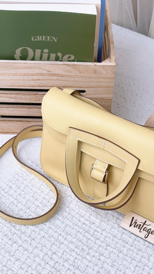 Hermes Jaune Poussin Mini Halzan PHW