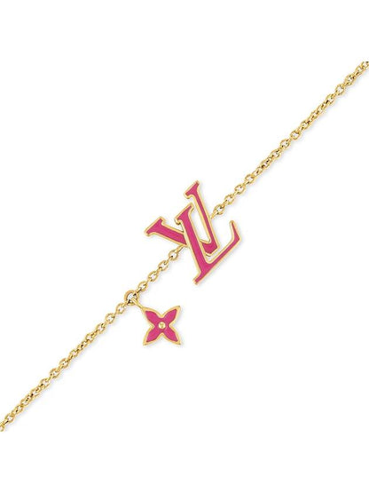 LV Iconic Enamel Bracelet Gold Fuchsia