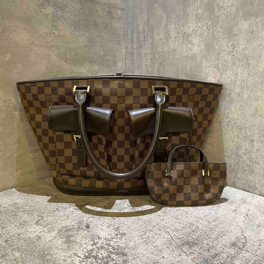 Louis Vuitton Damier Ebene Canvas Tote Bag Large
