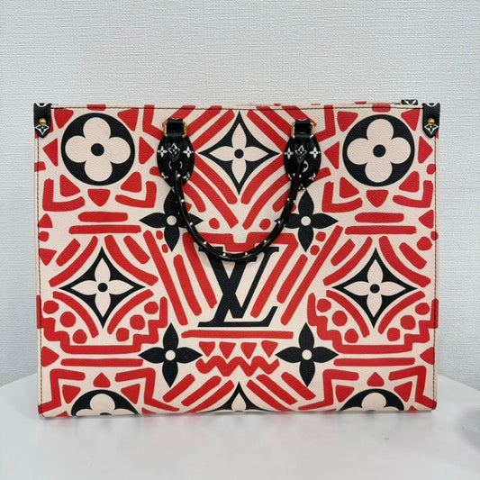 Louis Vuitton OnTheGo GM Red Beige Black 2way Bag