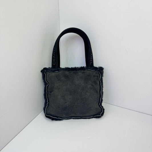 Chanel Black Plush Handbag Medium